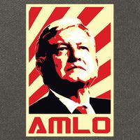 Amlo President Of Mexico Retro Propaganda Cotton Canvas Backpack