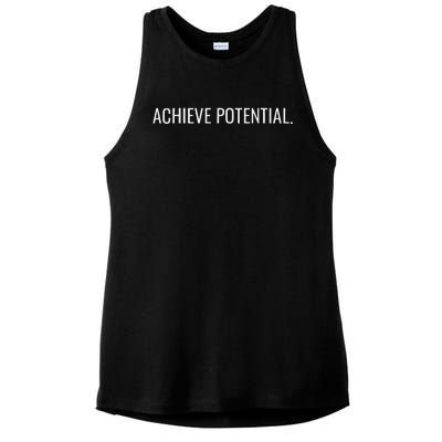 Achieve Potential Optimistic And Inspirational Message Ladies PosiCharge Tri-Blend Wicking Tank