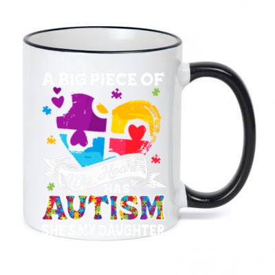 A Piece Of My Heart Has Autism My Daughter Meaningful Gift 11oz Black Color Changing Mug