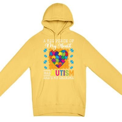 A Piece Of My Heart Has Autism My Grandma Gift Premium Pullover Hoodie