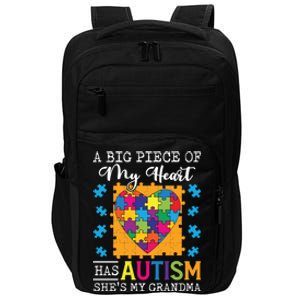 A Piece Of My Heart Has Autism My Grandma Gift Impact Tech Backpack