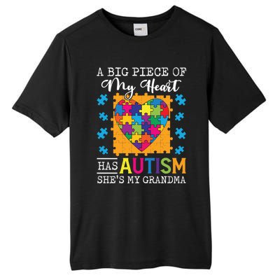 A Piece Of My Heart Has Autism My Grandma Gift Tall Fusion ChromaSoft Performance T-Shirt