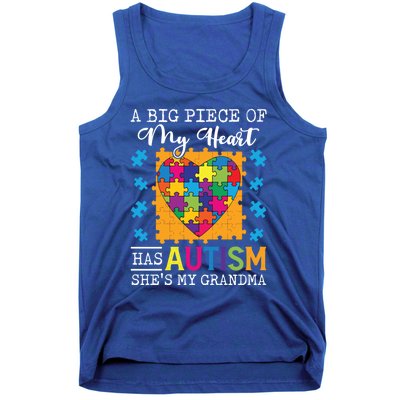 A Piece Of My Heart Has Autism My Grandma Gift Tank Top