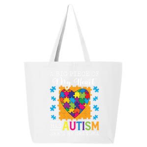 A Piece Of My Heart Has Autism My Grandma Gift 25L Jumbo Tote