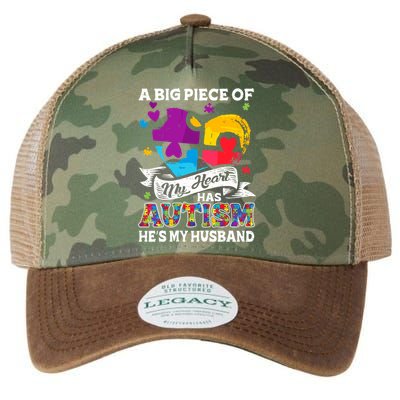 A Piece Of My Heart Has Autism My Husband Great Gift Legacy Tie Dye Trucker Hat