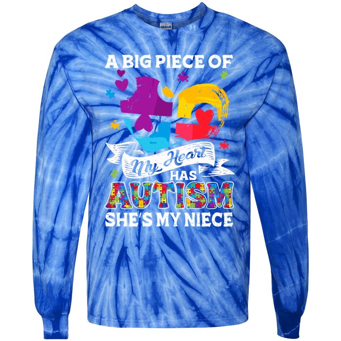 A Piece Of My Heart Has Autism My Niece Meaningful Gift Tie-Dye Long Sleeve Shirt