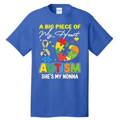 A Piece Of My Heart Has Autism My Nonna Cool Gift Tall T-Shirt