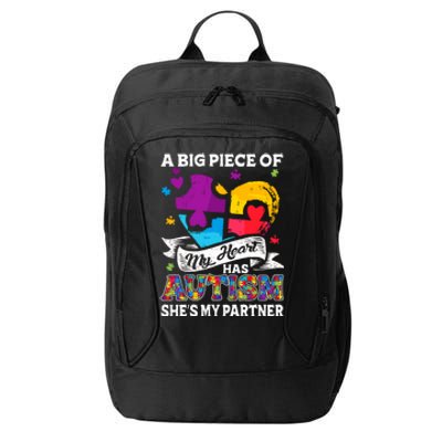 A Piece Of My Heart Has Autism My Partner Great Gift City Backpack