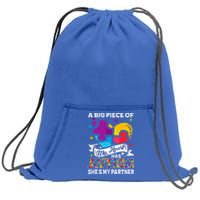 A Piece Of My Heart Has Autism My Partner Great Gift Sweatshirt Cinch Pack Bag