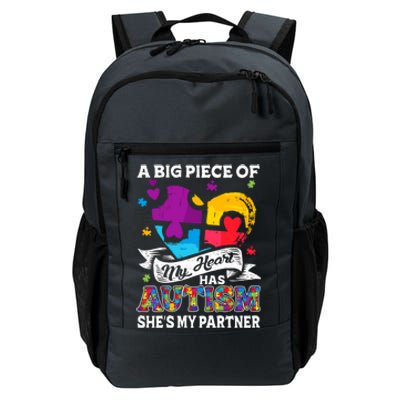 A Piece Of My Heart Has Autism My Partner Great Gift Daily Commute Backpack