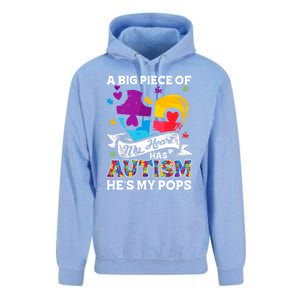 A Piece Of My Heart Has Autism My Pops Gift Unisex Surf Hoodie