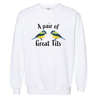 A Pair Of Great Tits Funny Bird Gift Garment-Dyed Sweatshirt