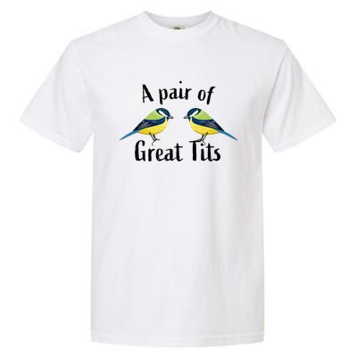 A Pair Of Great Tits Funny Bird Gift Garment-Dyed Heavyweight T-Shirt