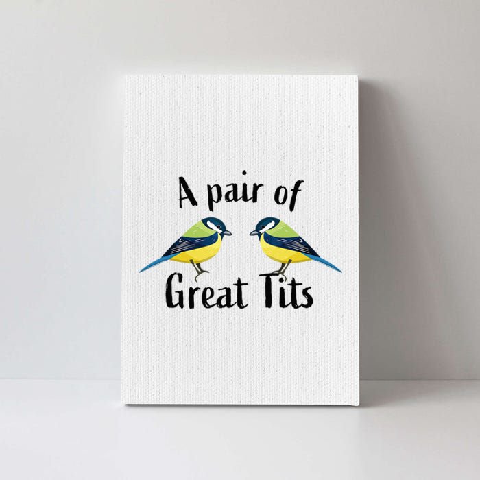 A Pair Of Great Tits Funny Bird Gift Canvas