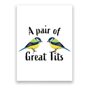 A Pair Of Great Tits Funny Bird Gift Poster