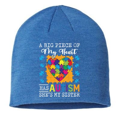 A Piece Of My Heart Has Autism My Sister Gift Sustainable Beanie