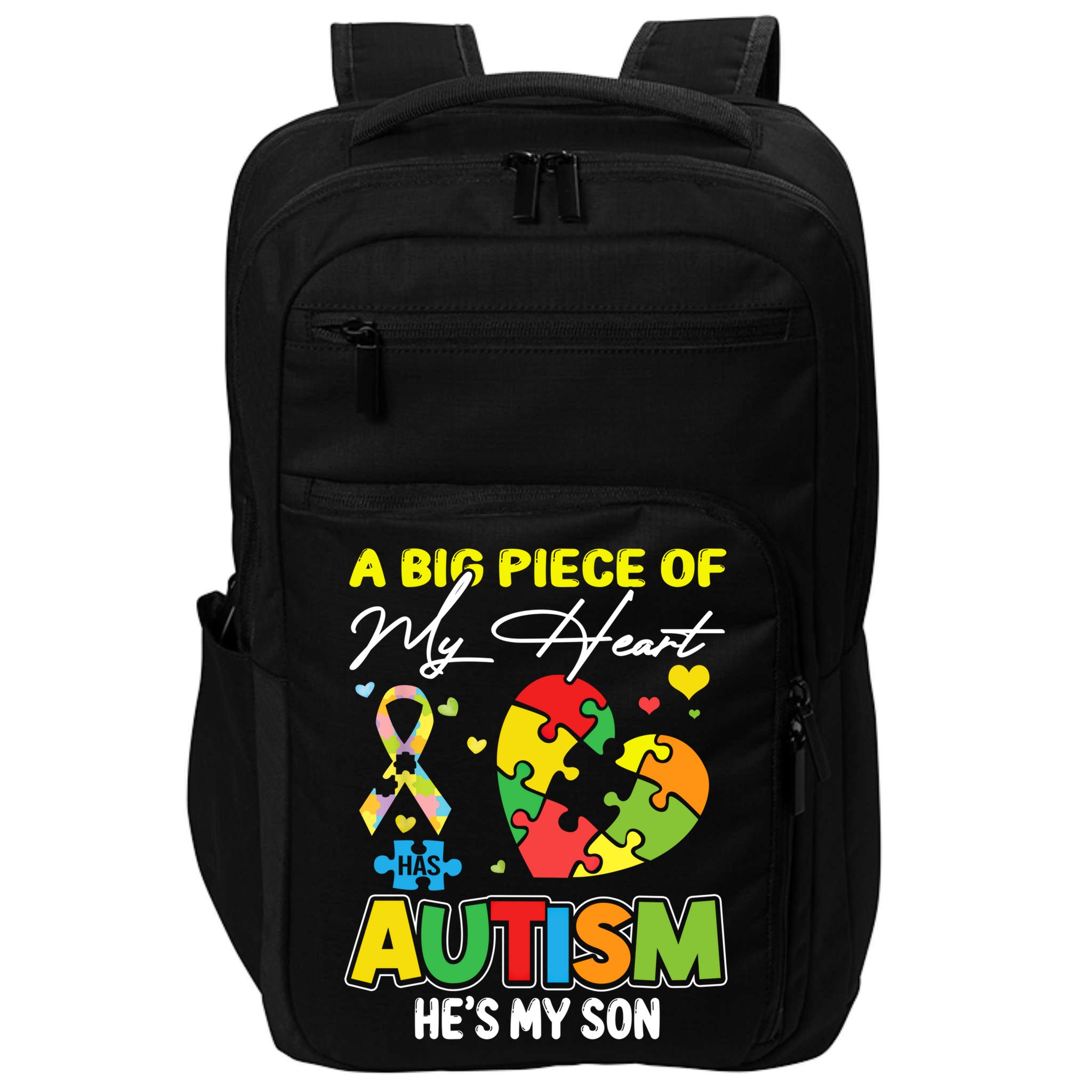 A Piece Of My Heart Has Autism My Son Gift Impact Tech Backpack