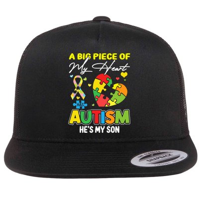 A Piece Of My Heart Has Autism My Son Gift Flatbill Hat