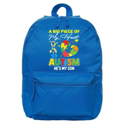 A Piece Of My Heart Has Autism My Son Gift 16 in Basic Backpack