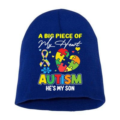 A Piece Of My Heart Has Autism My Son Gift Short Acrylic Beanie
