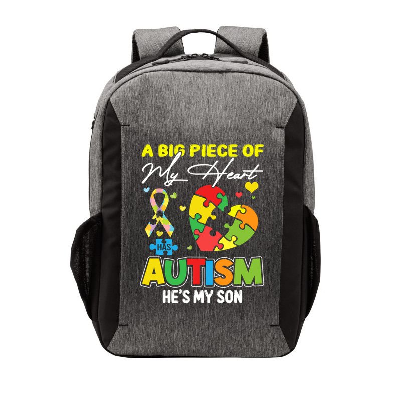 A Piece Of My Heart Has Autism My Son Gift Vector Backpack