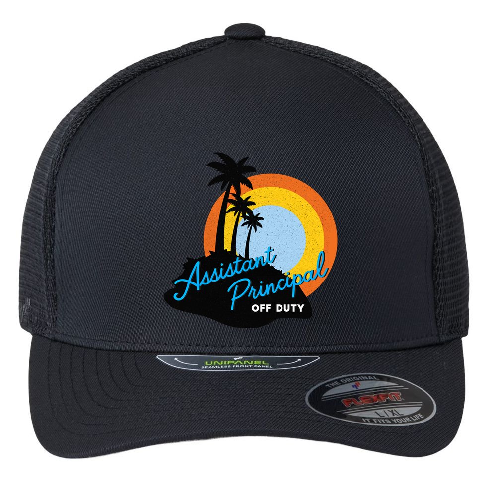 Assistant Principal Off Duty Gift Flexfit Unipanel Trucker Cap