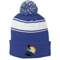 Assistant Principal Off Duty Gift Stripe Pom Pom Beanie