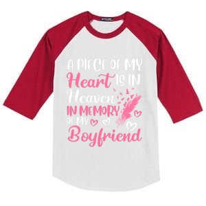 A Piece Of My Heart Is In Heaven In Memory Of Friend Great Gift Kids Colorblock Raglan Jersey