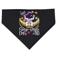 Astronaut Peace Out Single Digits I'm 10 Years Old Birthday USA-Made Doggie Bandana