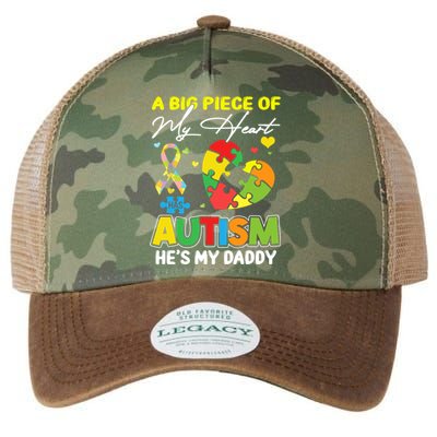 A Piece Of My Heart Has Autism My Daddy Gift Legacy Tie Dye Trucker Hat