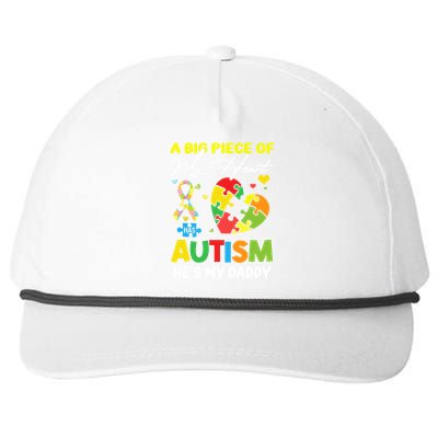 A Piece Of My Heart Has Autism My Daddy Gift Snapback Five-Panel Rope Hat