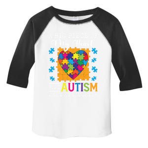 A Piece Of My Heart Has Autism My Daughter Gift Toddler Fine Jersey T-Shirt