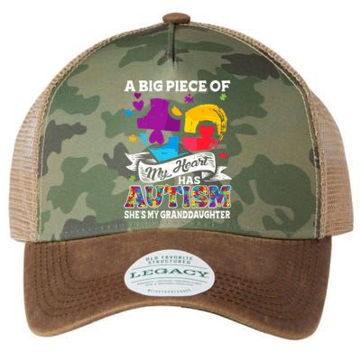 A Piece Of My Heart Has Autism My Granddaughter Great Gift Legacy Tie Dye Trucker Hat