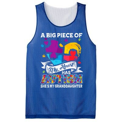 A Piece Of My Heart Has Autism My Granddaughter Great Gift Mesh Reversible Basketball Jersey Tank