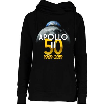 Apollo 11 50th Anniversary Womens Funnel Neck Pullover Hood