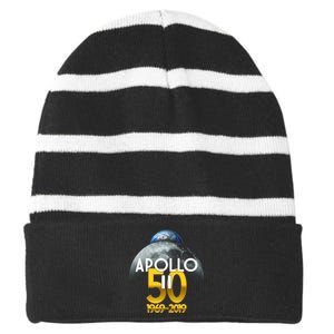 Apollo 11 50th Anniversary Striped Beanie with Solid Band