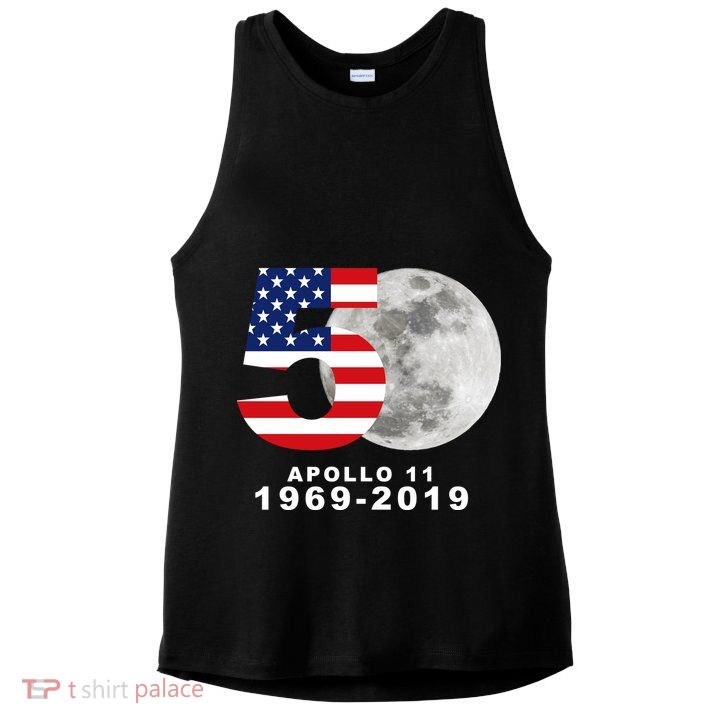 Apollo 11 50th Anniversary American Moon Landing Ladies PosiCharge Tri-Blend Wicking Tank
