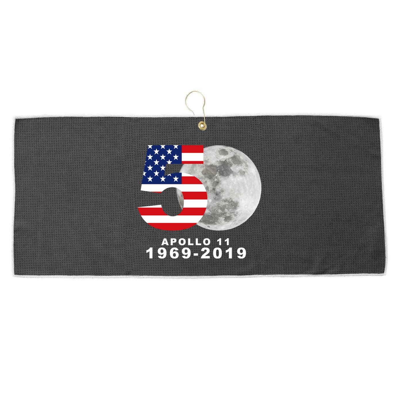 Apollo 11 50th Anniversary American Moon Landing Large Microfiber Waffle Golf Towel