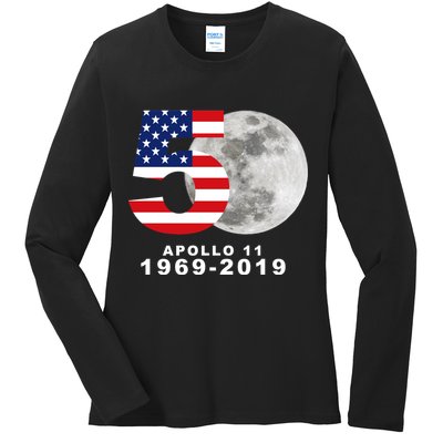 Apollo 11 50th Anniversary American Moon Landing Ladies Long Sleeve Shirt