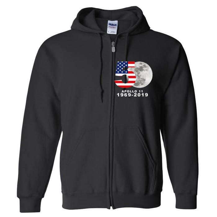 Apollo 11 50th Anniversary American Moon Landing Full Zip Hoodie