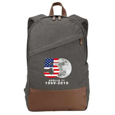 Apollo 11 50th Anniversary American Moon Landing Cotton Canvas Backpack