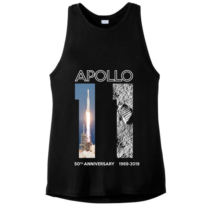 Apollo 11 50th Anniversary Design Ladies PosiCharge Tri-Blend Wicking Tank