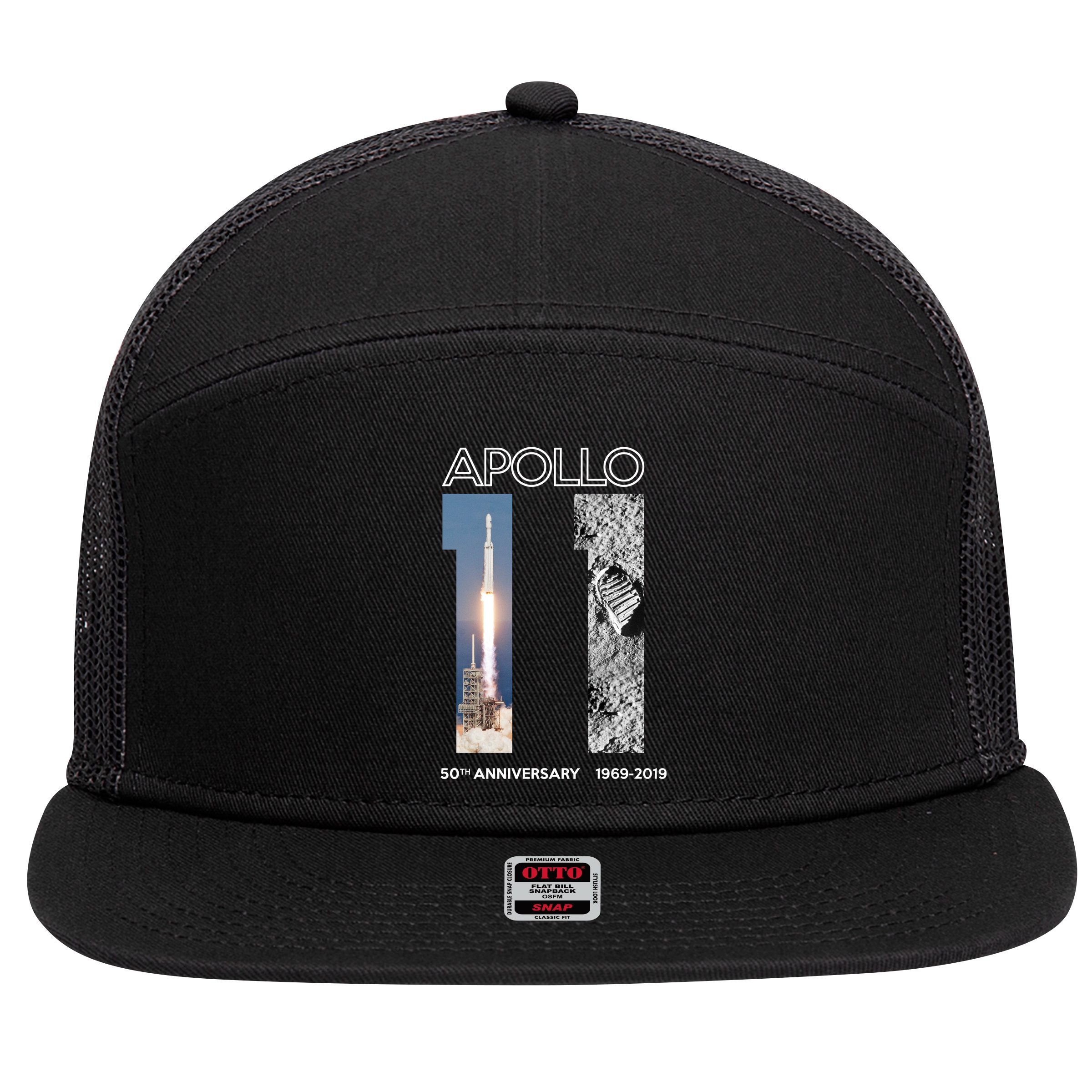 Apollo 11 50th Anniversary Design 7 Panel Mesh Trucker Snapback Hat