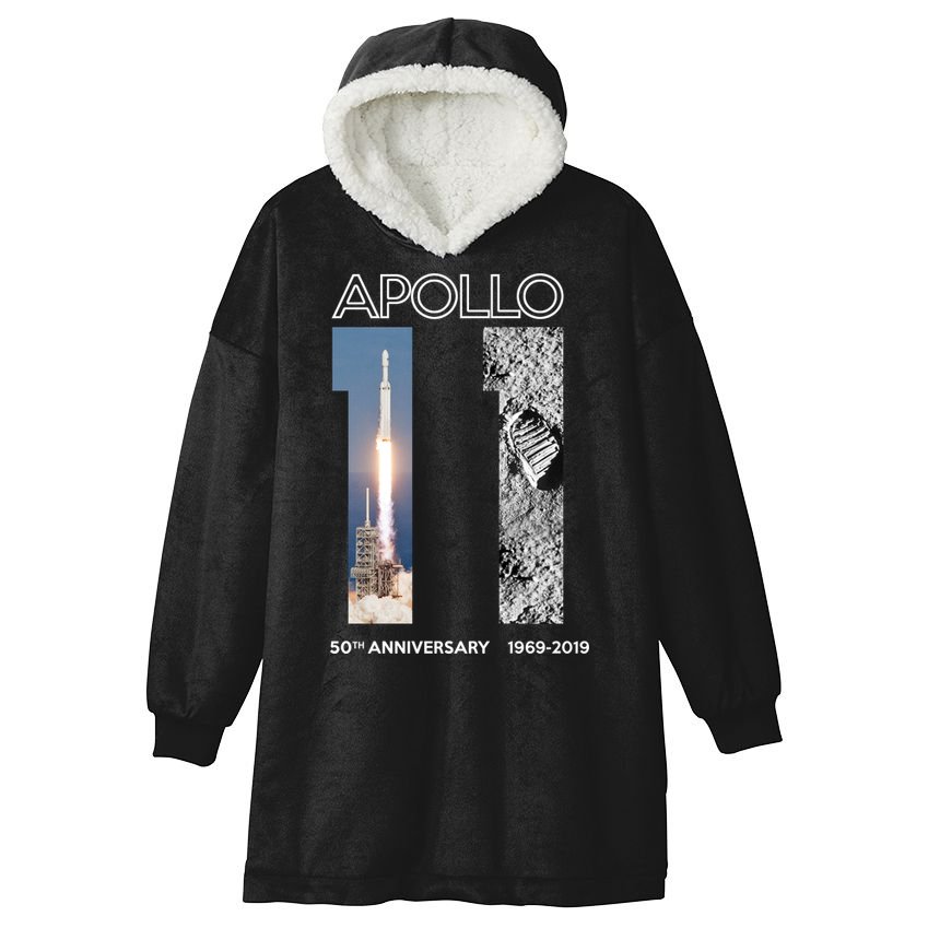 Apollo 11 50th Anniversary Design Hooded Wearable Blanket