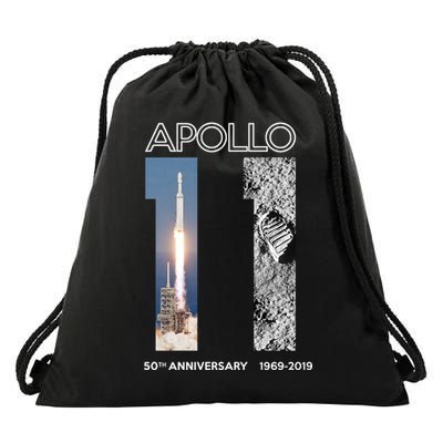 Apollo 11 50th Anniversary Design Drawstring Bag