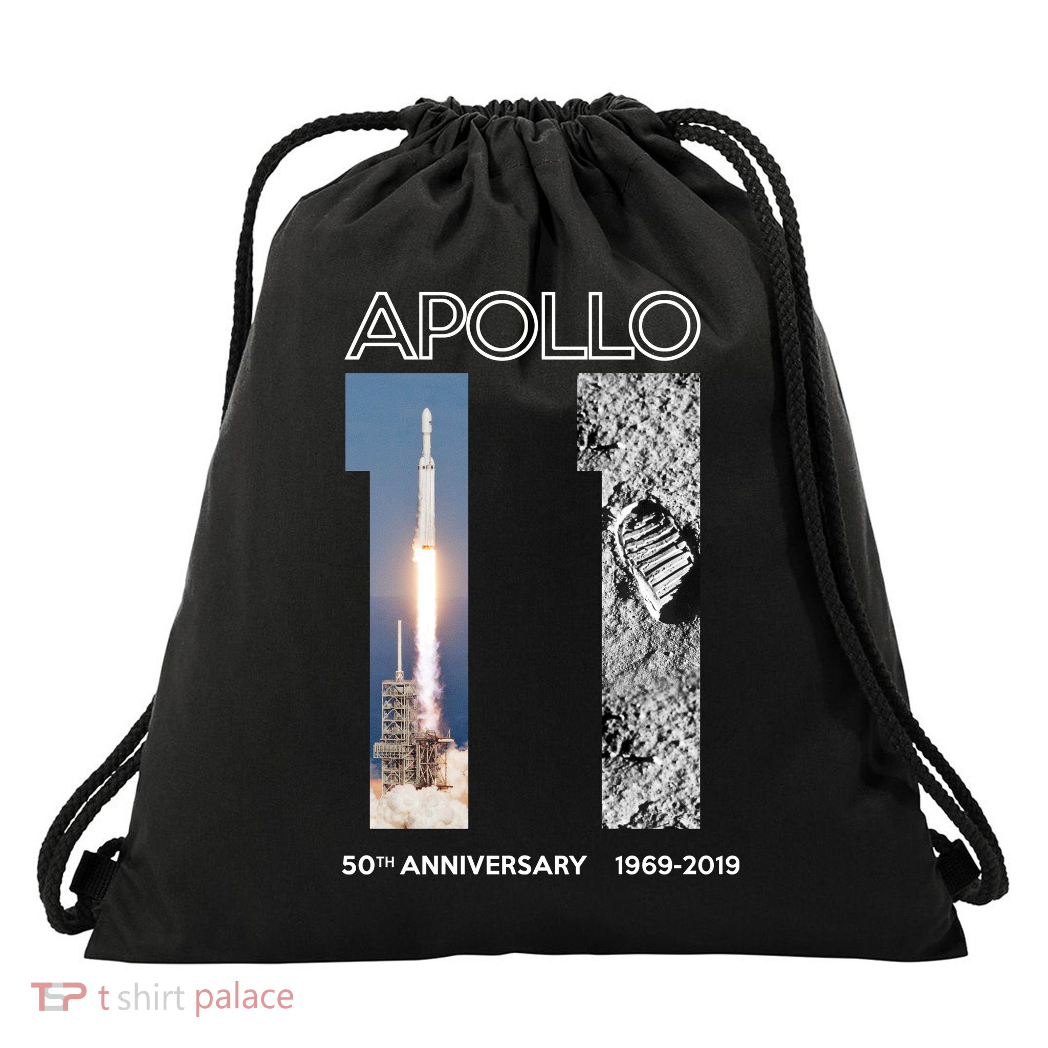 Apollo 11 50th Anniversary Design Drawstring Bag