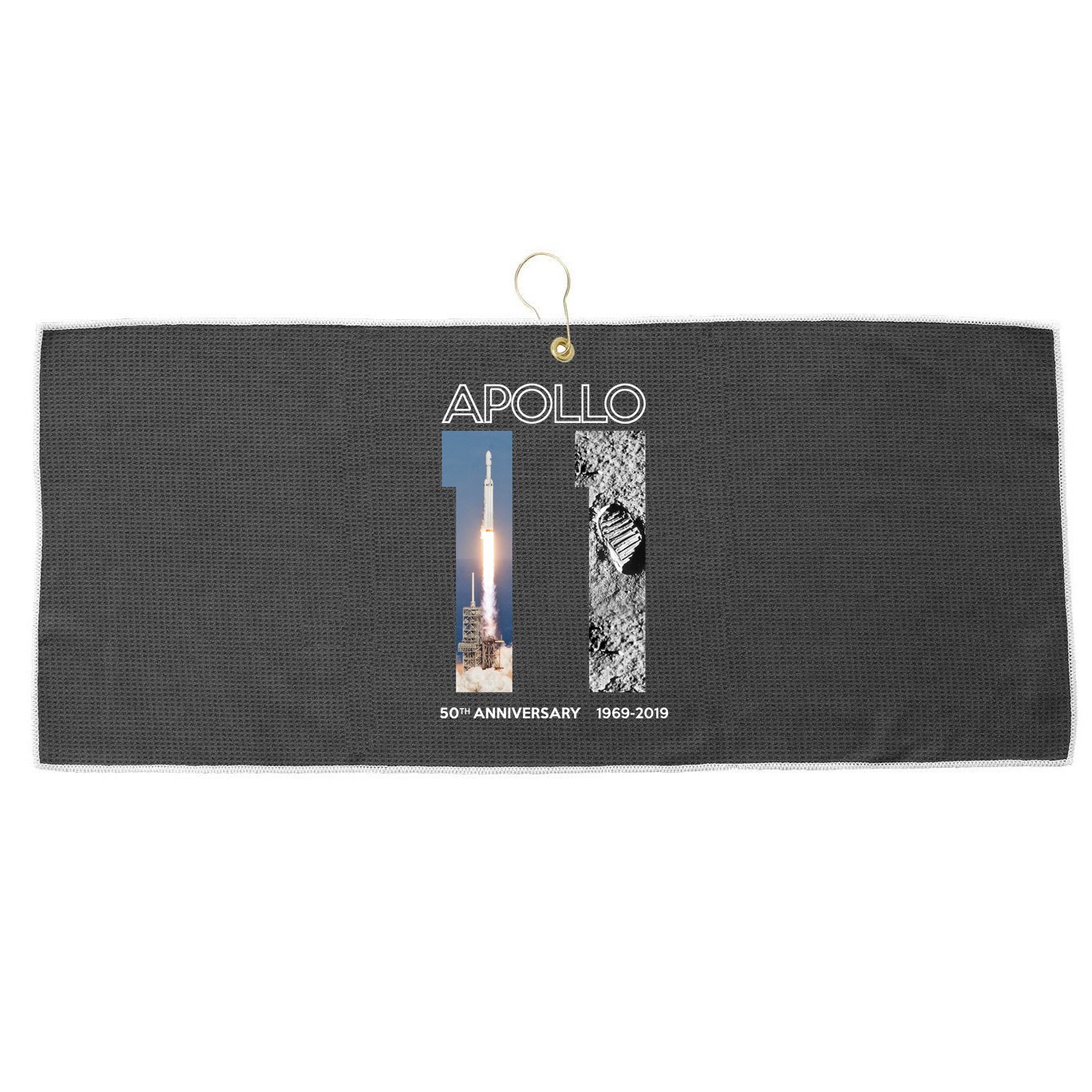 Apollo 11 50th Anniversary Design Large Microfiber Waffle Golf Towel