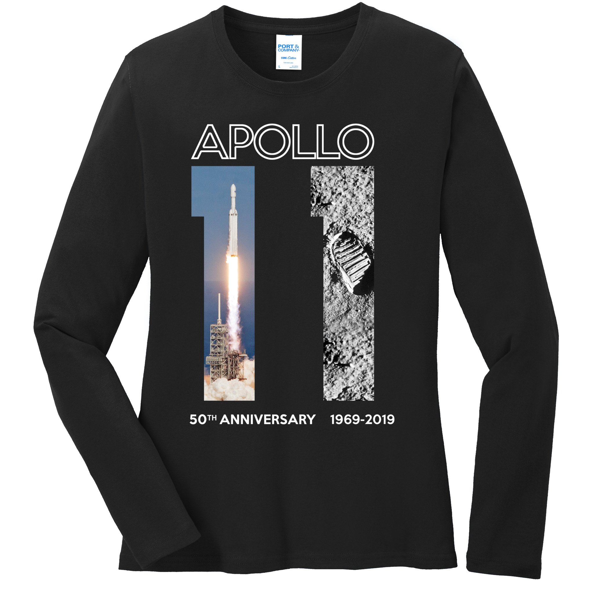 Apollo 11 50th Anniversary Design Ladies Long Sleeve Shirt
