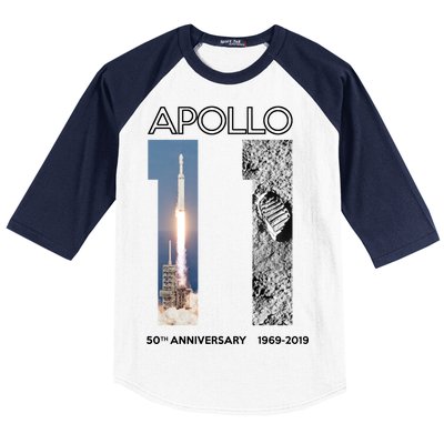 Apollo 11 50th Anniversary Design Baseball Sleeve Shirt