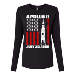 Apollo 11 50th Anniversary Flag Womens Cotton Relaxed Long Sleeve T-Shirt